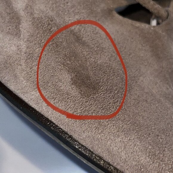 Free People Taupe Nouvella Criss Cross Wrap Chunky Heel Suede Leather Sz 38/6.5 - Picture 9 of 12